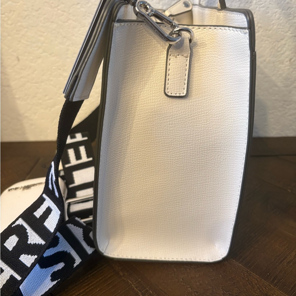 Karl Lagerfeld White Embossed Satchel - Picture 5 of 9